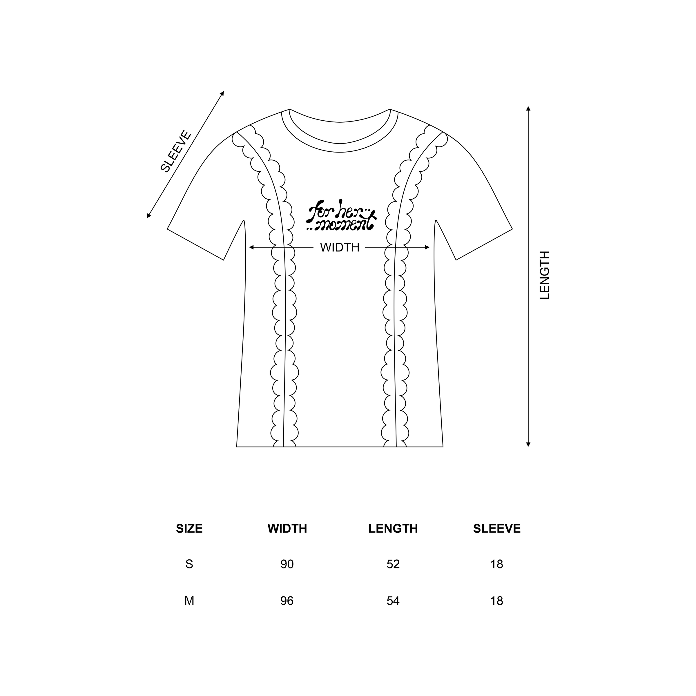 Te Amo size chart